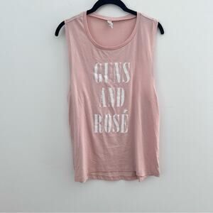 Guns and Rosé Pink Sleeveless Top Large